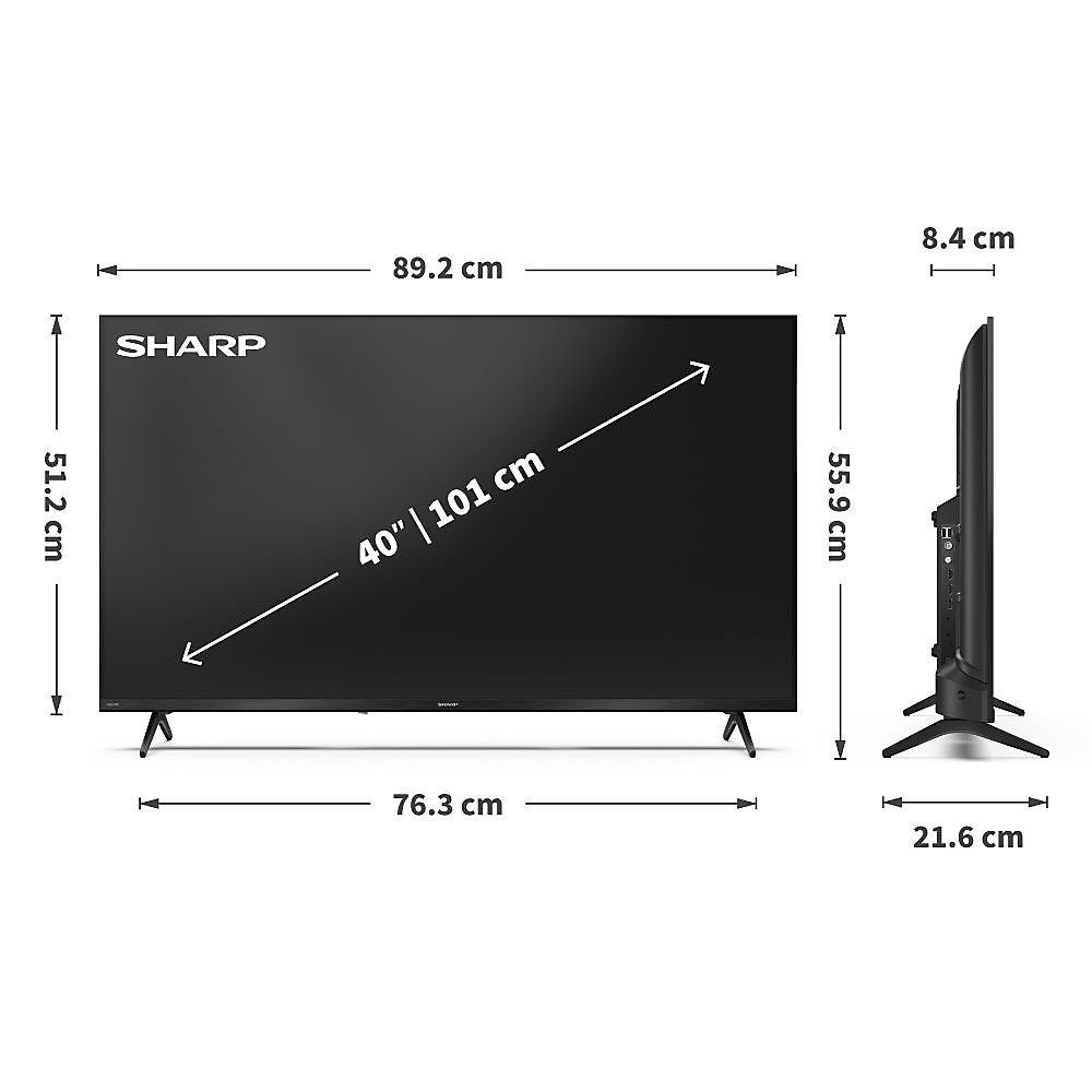 SHARP AQUOS 40HE2245K Frameless Full HD TiVo 40'' Smart LED TV - Black A